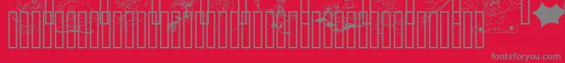 LmHolidayToons Font – Gray Fonts on Red Background