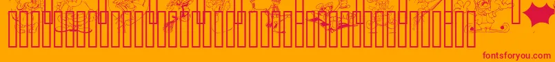 LmHolidayToons Font – Red Fonts on Orange Background