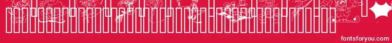LmHolidayToons Font – White Fonts on Red Background