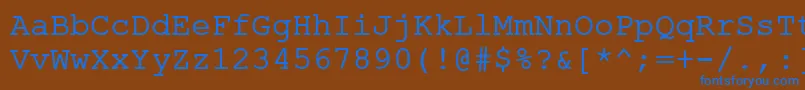 ErKurierKoi8Normal-Schriftart – Blaue Schriften auf braunem Hintergrund