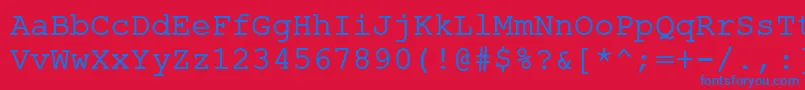 ErKurierKoi8Normal-Schriftart – Blaue Schriften auf rotem Hintergrund