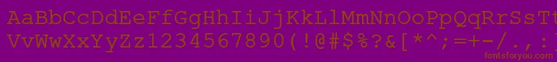 ErKurierKoi8Normal Font – Brown Fonts on Purple Background