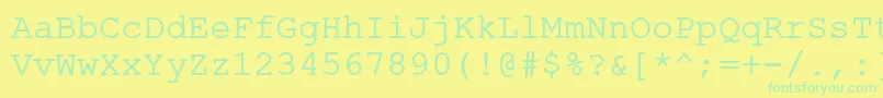 Czcionka ErKurierKoi8Normal – zielone czcionki na żółtym tle