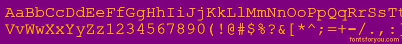 ErKurierKoi8Normal Font – Orange Fonts on Purple Background