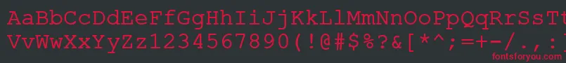 ErKurierKoi8Normal Font – Red Fonts on Black Background