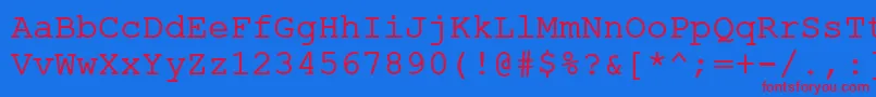 ErKurierKoi8Normal Font – Red Fonts on Blue Background