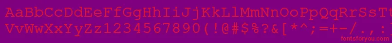 ErKurierKoi8Normal Font – Red Fonts on Purple Background