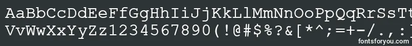 フォントErKurierKoi8Normal – 黒い背景に白い文字