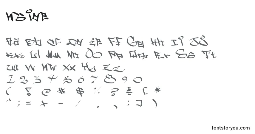 Schriftart Wside – Alphabet, Zahlen, spezielle Symbole
