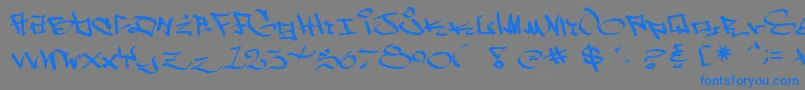 Wside-Schriftart – Blaue Schriften auf grauem Hintergrund