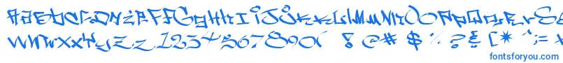 フォントWside – 白い背景に青い文字