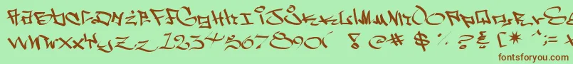 Wside-Schriftart – Braune Schriften auf grünem Hintergrund
