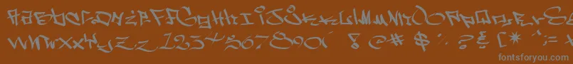 フォントWside – 茶色の背景に灰色の文字