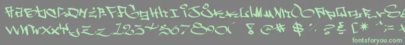 フォントWside – 灰色の背景に緑のフォント