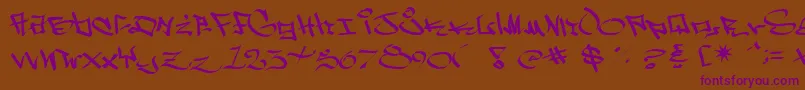 Wside-Schriftart – Violette Schriften auf braunem Hintergrund