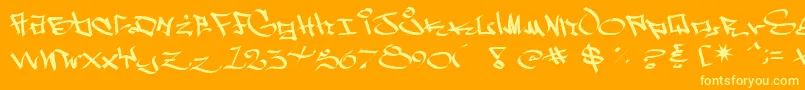 フォントWside – オレンジの背景に黄色の文字