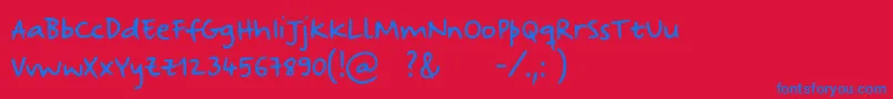 StrangewaysRegularSample Font – Blue Fonts on Red Background