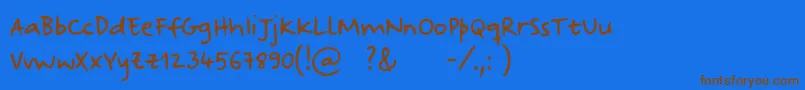 StrangewaysRegularSample Font – Brown Fonts on Blue Background