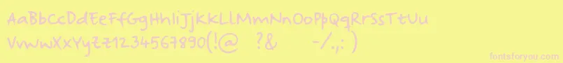 StrangewaysRegularSample Font – Pink Fonts on Yellow Background