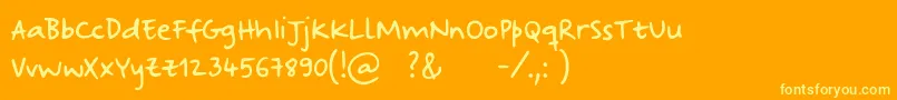 StrangewaysRegularSample Font – Yellow Fonts on Orange Background