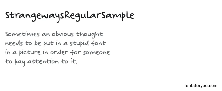 StrangewaysRegularSample Font
