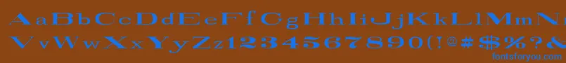 フォントRailroadRoman1916Normal – 茶色の背景に青い文字