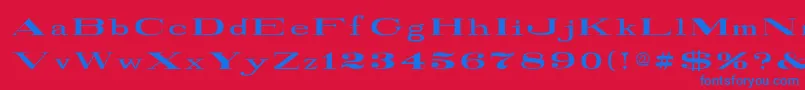 Czcionka RailroadRoman1916Normal – niebieskie czcionki na czerwonym tle