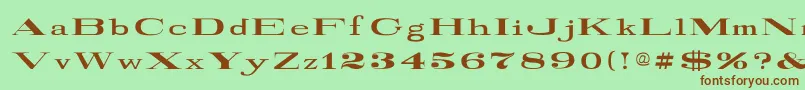 RailroadRoman1916Normal-Schriftart – Braune Schriften auf grünem Hintergrund