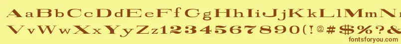 RailroadRoman1916Normal Font – Brown Fonts on Yellow Background
