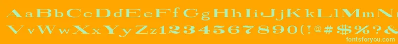 RailroadRoman1916Normal Font – Green Fonts on Orange Background
