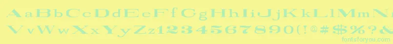 RailroadRoman1916Normal Font – Green Fonts on Yellow Background