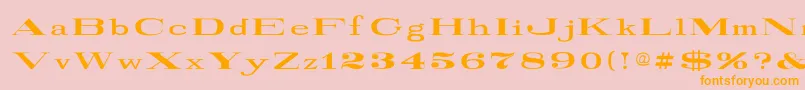 Fonte RailroadRoman1916Normal – fontes laranjas em um fundo rosa