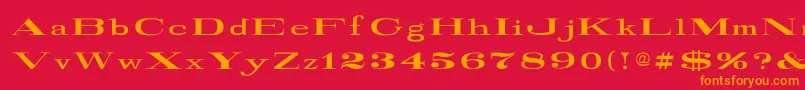 Fonte RailroadRoman1916Normal – fontes laranjas em um fundo vermelho