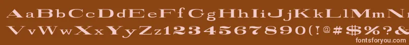 RailroadRoman1916Normal-Schriftart – Rosa Schriften auf braunem Hintergrund