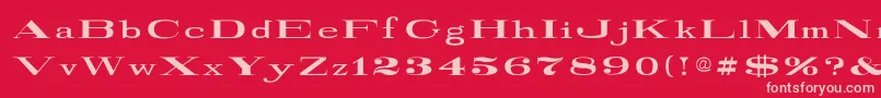 Fonte RailroadRoman1916Normal – fontes rosa em um fundo vermelho