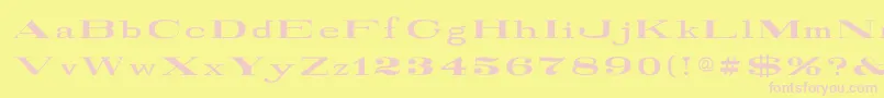RailroadRoman1916Normal-Schriftart – Rosa Schriften auf gelbem Hintergrund