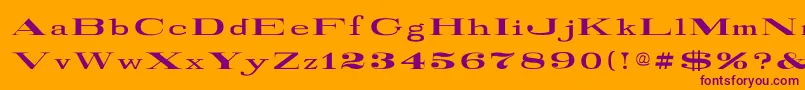 RailroadRoman1916Normal Font – Purple Fonts on Orange Background