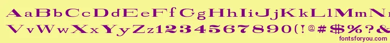 RailroadRoman1916Normal Font – Purple Fonts on Yellow Background