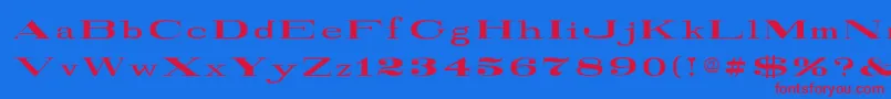 フォントRailroadRoman1916Normal – 赤い文字の青い背景