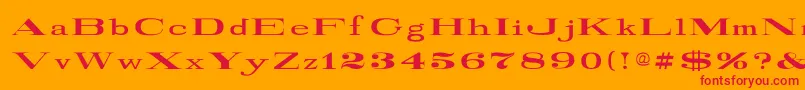 RailroadRoman1916Normal Font – Red Fonts on Orange Background