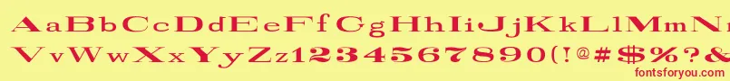 RailroadRoman1916Normal Font – Red Fonts on Yellow Background