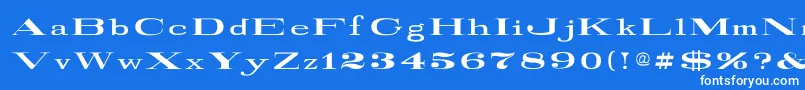 Fonte RailroadRoman1916Normal – fontes brancas em um fundo azul