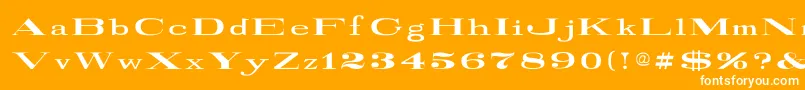 Czcionka RailroadRoman1916Normal – białe czcionki na pomarańczowym tle