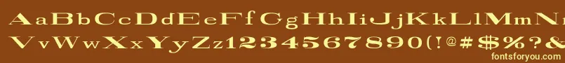 fuente RailroadRoman1916Normal – Fuentes Amarillas Sobre Fondo Marrón