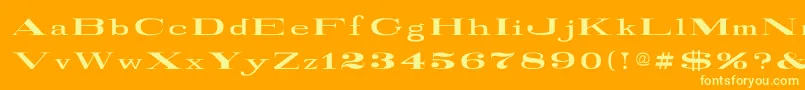 Шрифт RailroadRoman1916Normal – жёлтые шрифты на оранжевом фоне