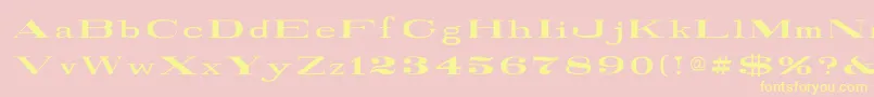 Czcionka RailroadRoman1916Normal – żółte czcionki na różowym tle
