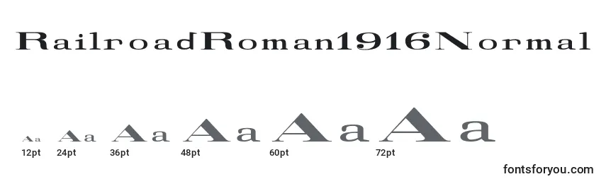 Размеры шрифта RailroadRoman1916Normal