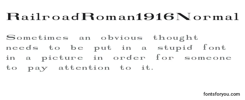 Review of the RailroadRoman1916Normal Font
