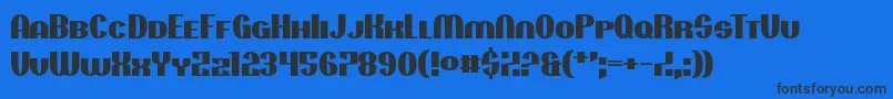 Projectionist-Schriftart – Schwarze Schriften auf blauem Hintergrund