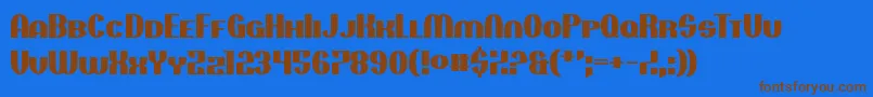 Weitere Informationen zur Projectionist-Schriftart Projectionist-Schriftart – Braune Schriften auf blauem Hintergrund